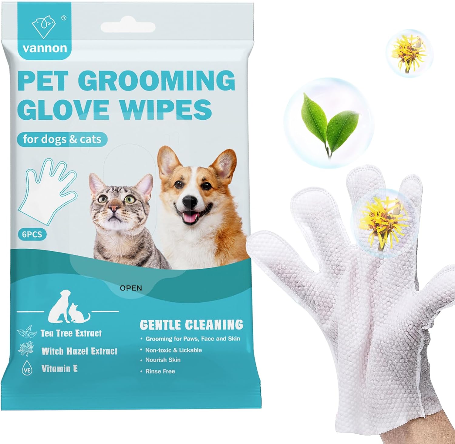 Toallitas de baño para mascotas para perros y gatos, guantes de limpieza y desodorización, toallitas nutritivas para el cuidado diario y viajes, sin