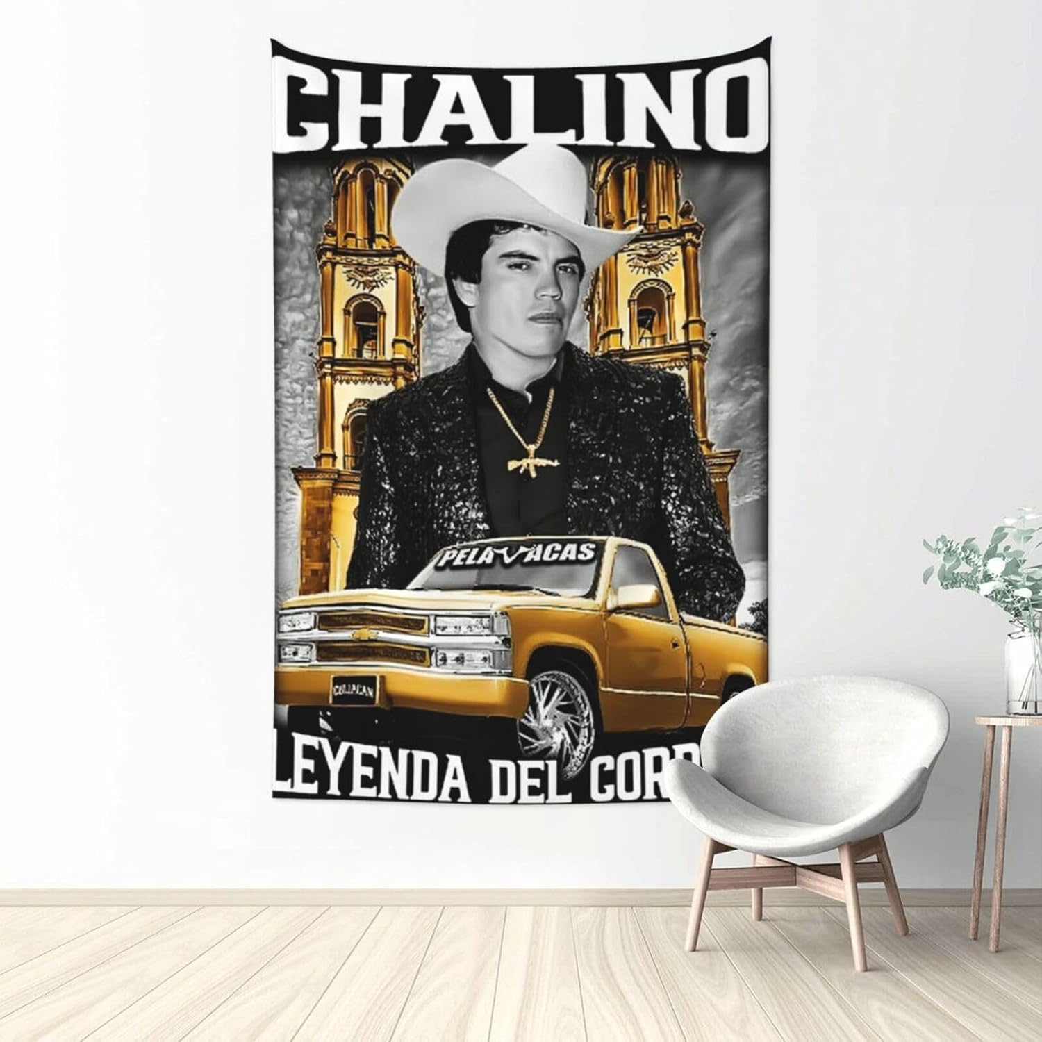 Uoajzxoi Chalino – Tapiz de arte de pared de Sánchez, cantante y compositor, para dormitorio, elegante decoración de pared, manteles de decoración