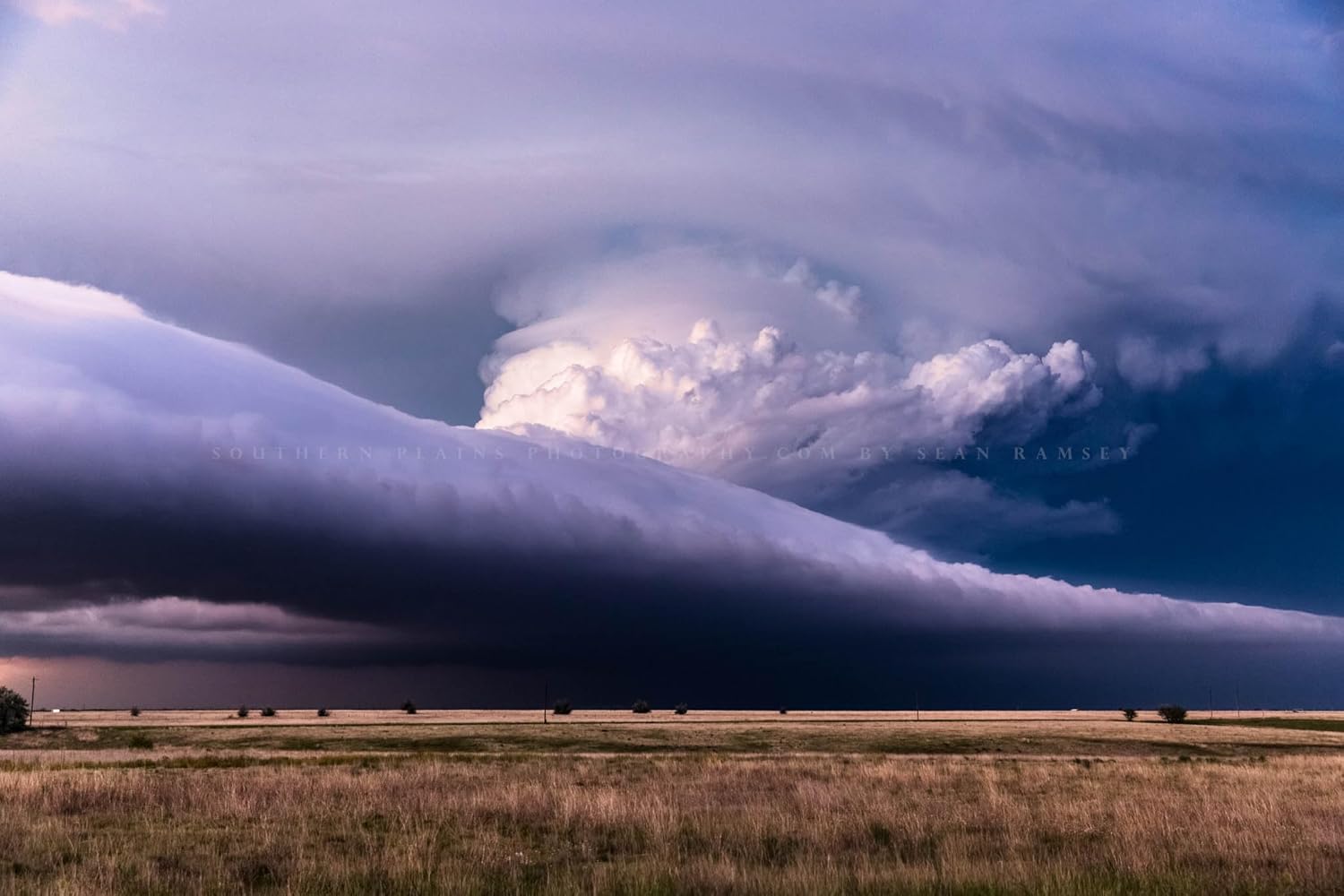 Storm Photography Print (Not Framed) Picture of Supercell Thunderstorm Spanning Horizon on Spring Day in Texas Weather Wall Art Nature Decor (8″ x