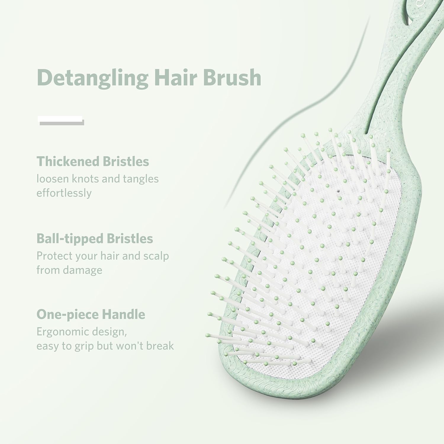 Sndyi Cepillo desenredante, cepillo desenredante de paja de trigo natural con cojín de aire suave, cepillo desenredante de cabello sin dolor,