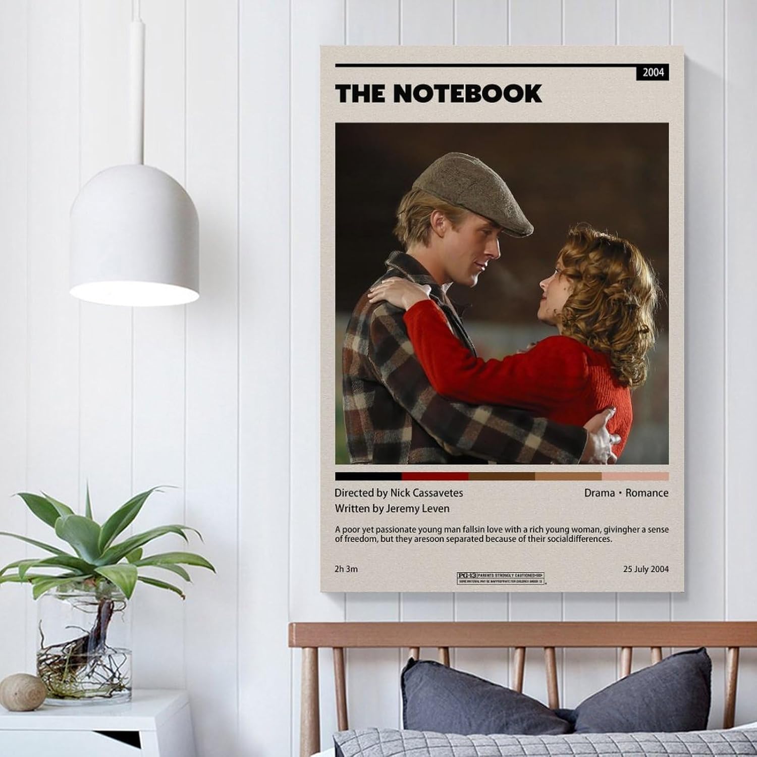 Póster de la película The Notebook, póster artístico y arte de pared, póster moderno para decoración de dormitorio familiar, 12 x 18 pulgadas (11.8