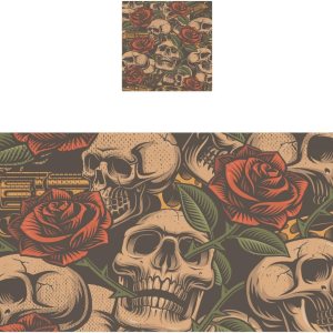 Skulls Guns Roses – Juego de toallas de baño de algodón para baño, juego de toallas suaves, 1 toalla de baño, 1 toallita suave, absorbente, para Skulls Guns Roses – Juego de toallas de baño de algodón para baño, juego de toallas suaves, 1 toalla de baño, 1 toallita suave, absorbente, para