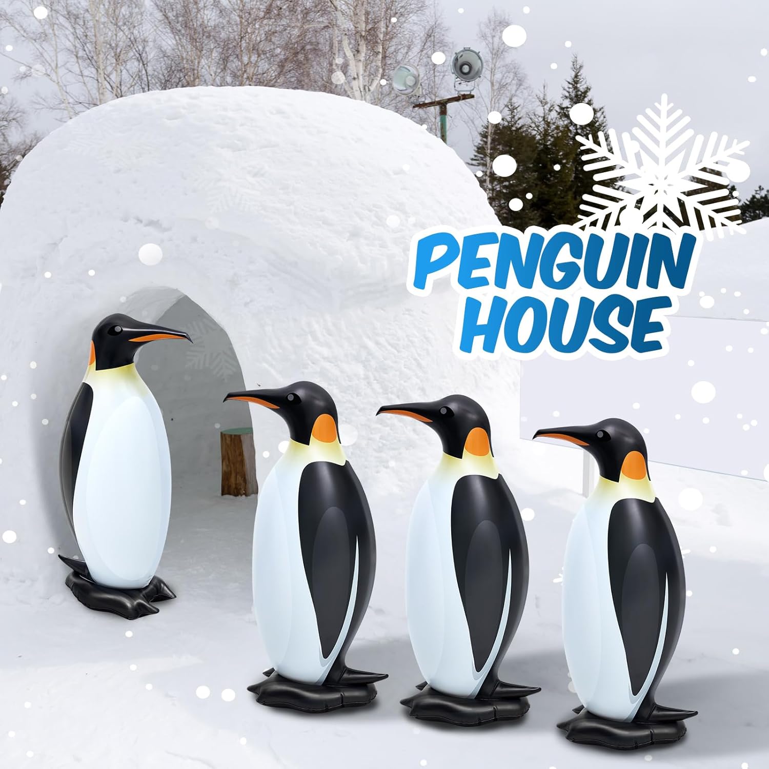 12 pingüinos inflables de 1.67 pies para decoración de interiores, pingüinos inflables para piscina, pingüinos, fiestas, acuarios, decoración