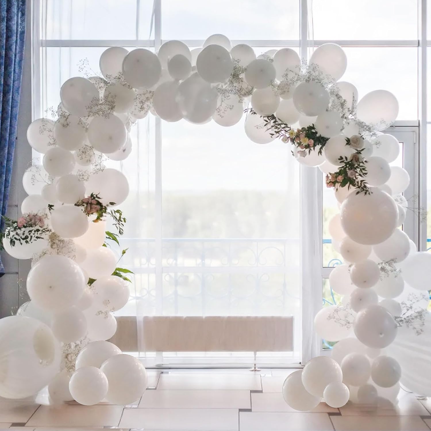 HEOMU Soporte redondo de arco de globos de 7.3 pies, soporte de arco de metal para boda, arcos de boda para ceremonia, fiesta de cumpleaños, baby