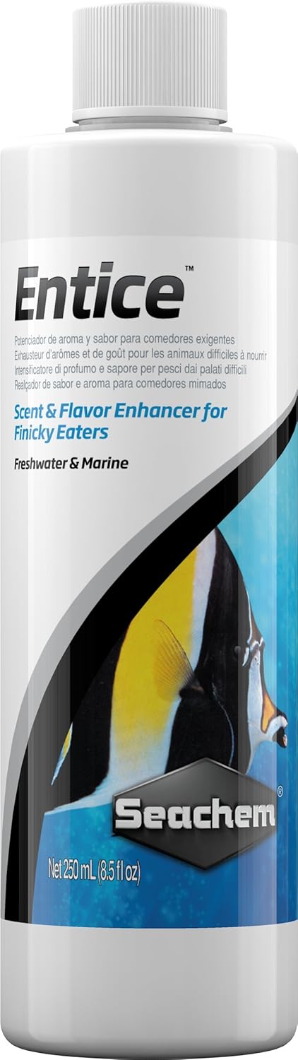 Seachem Entice – Potenciador natural del aroma y del sabor para la comida de pescado, acuarios marinos y de agua dulce 8.5 fl oz