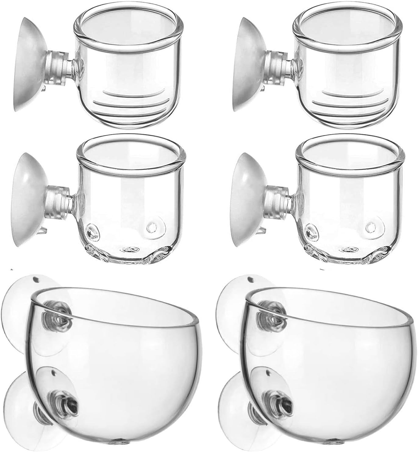 LIDSCURA Macetas acuáticas con agujero de cristal para plantas acuarias, 3 estilos, maceta acuática con ventosas, decoración de acuario para