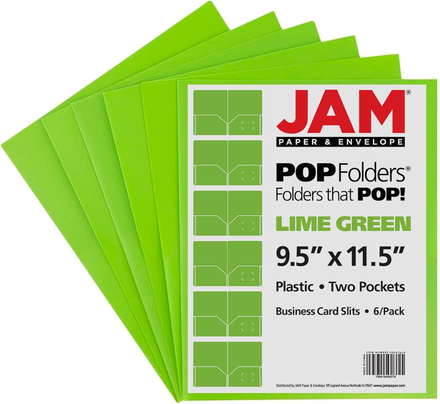 JAM Paper Carpeta de presentación plástica POP de dos bolsillos