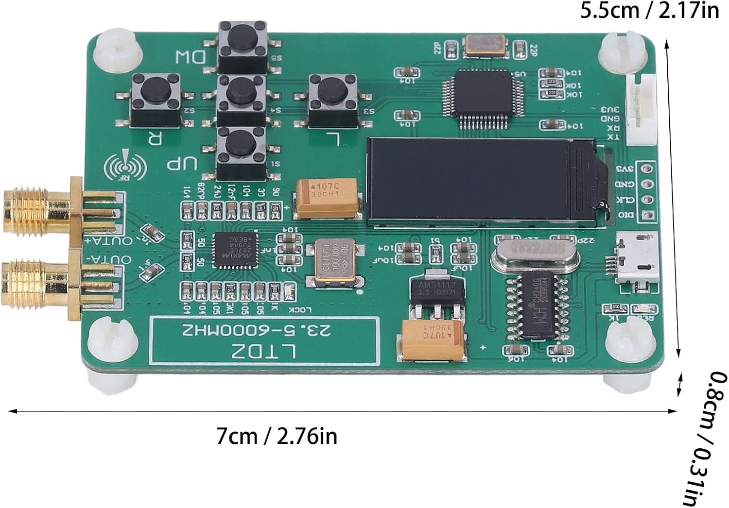 Frecuencia del punto del tablero del generador de la fuente del módulo de fuente del RF y frecuencia de barrido USB 5V accionado