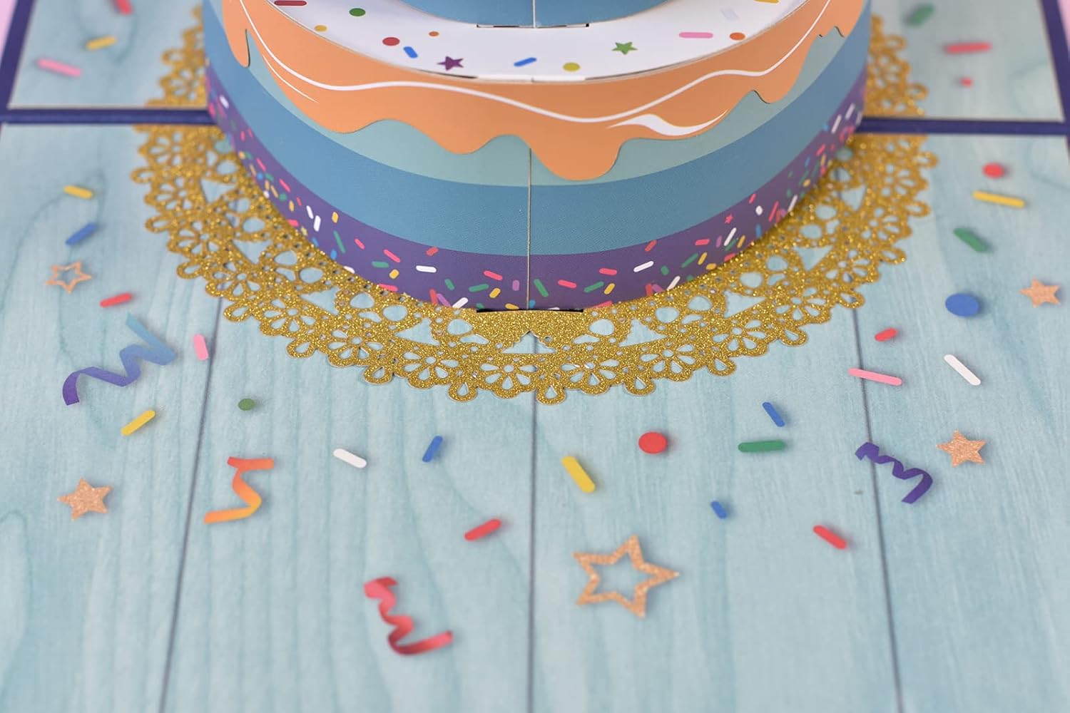 Tarjeta desplegable de regalo de cumpleaños de Rainbow Cake – Tarjetas de felicitación, tarjeta de regalo de feliz cumpleaños, regalos únicos para