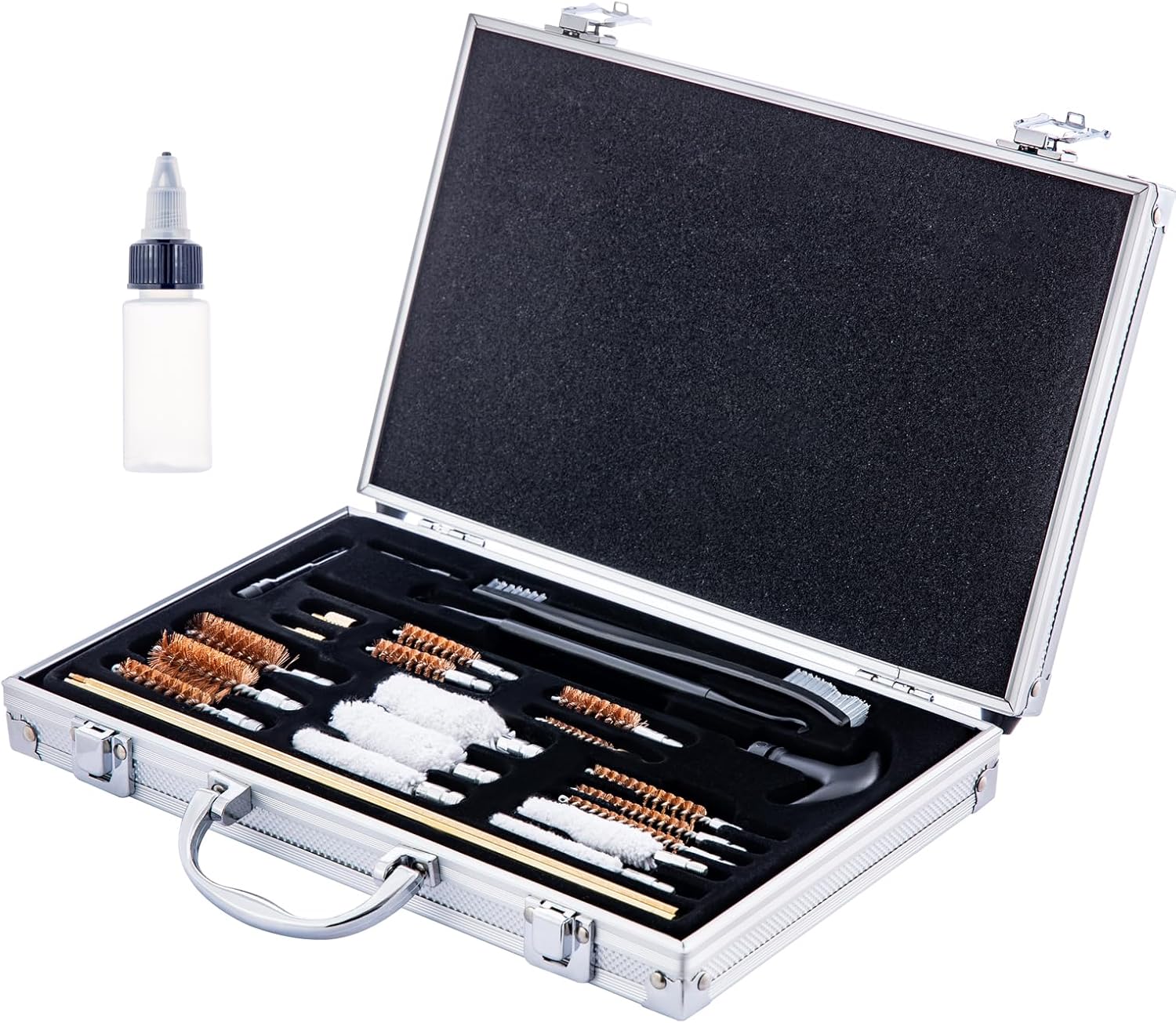 Gun Cleaning Kit Universal Brass Material with Aluminum Suitcase Rifle Cleaning Brushes Pistol Cleaning Kit 9mm Cleaning Kit Gun Cleaning Kits for