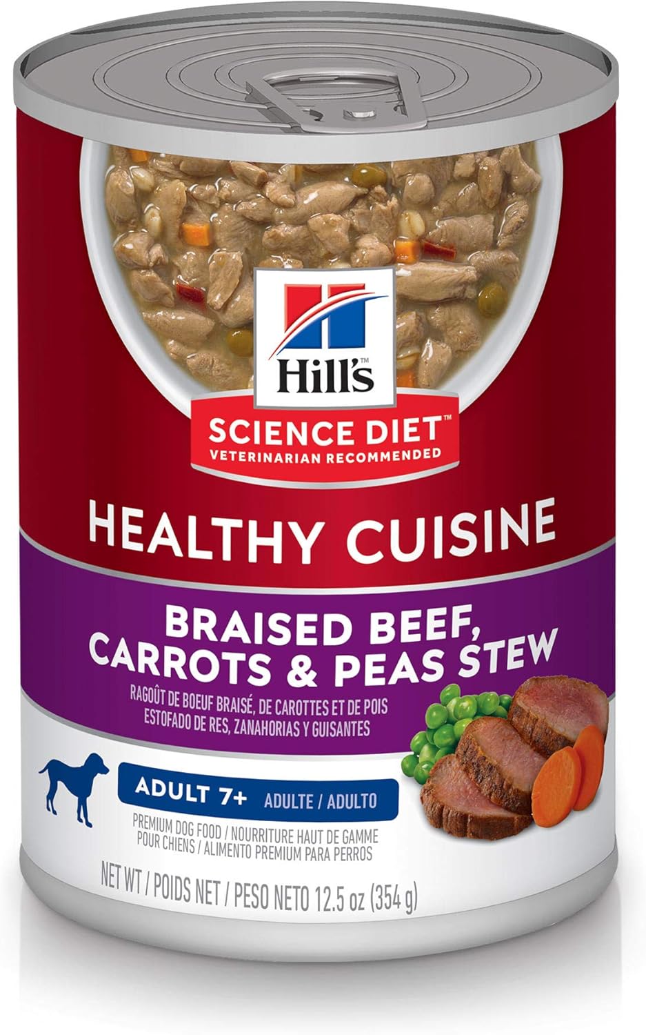 Comida enlatada guisada dietética para perros Hill’s Science, 12.5 onzas, paquete de 12