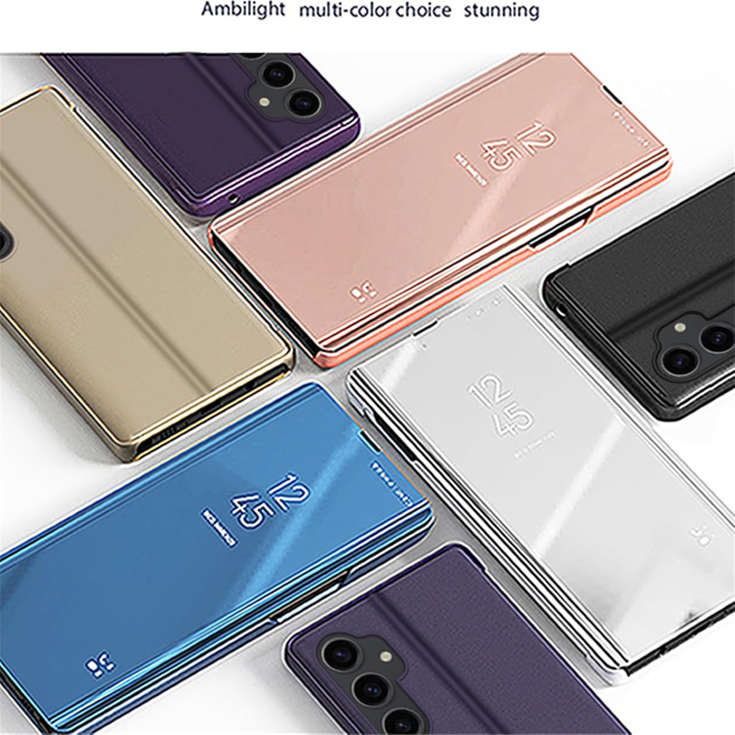 Funda con espejo para Samsung Galaxy S23 FE 5G para mujer, maquillaje al aire libre, bonita funda delgada para teléfono, protección completa, a