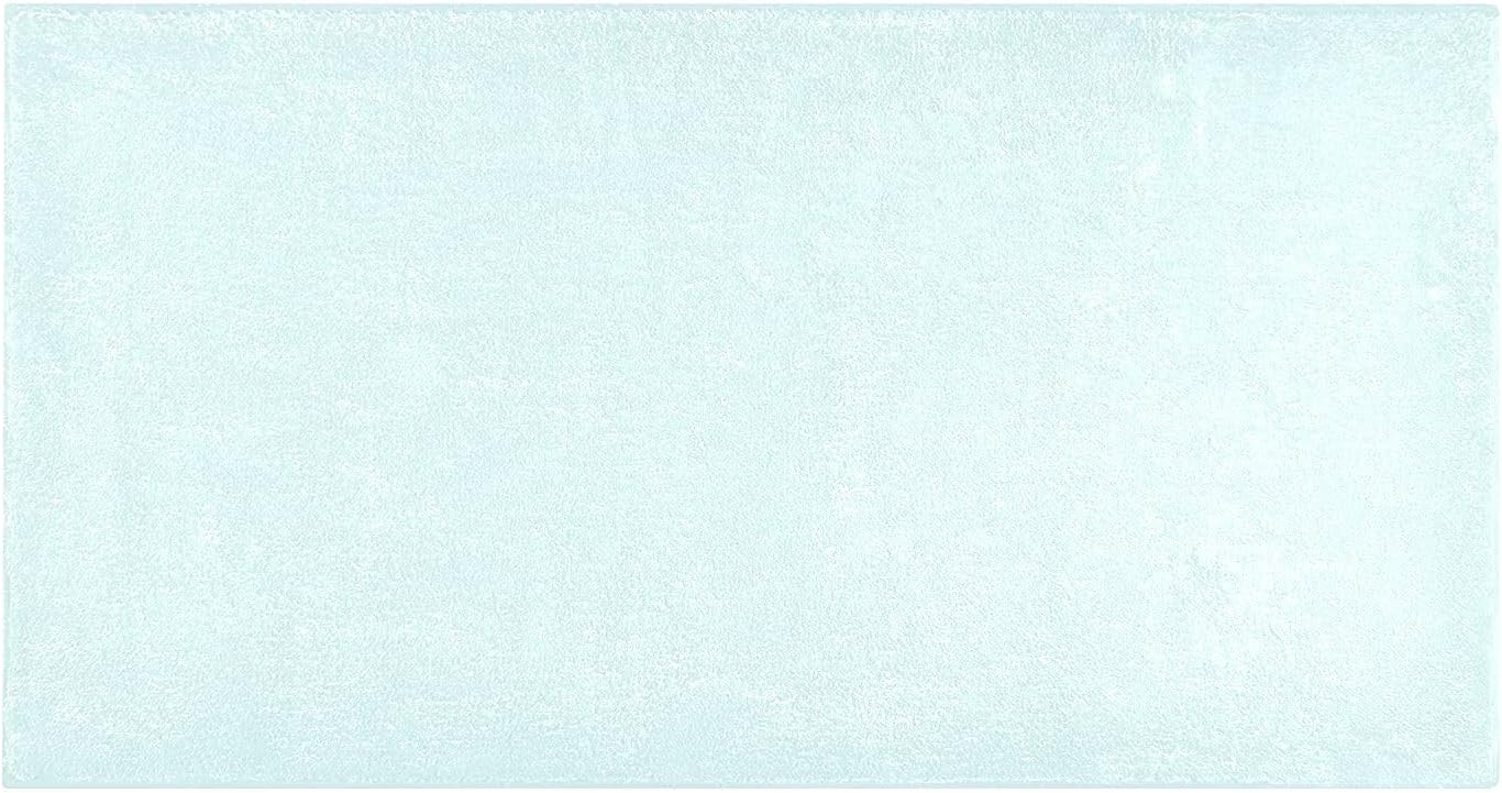 Joisal Alfombrillas de baño de felpa cian claro, alfombra antideslizante absorbente, alfombra de baño con parte trasera de goma, lavables, 39 x 20