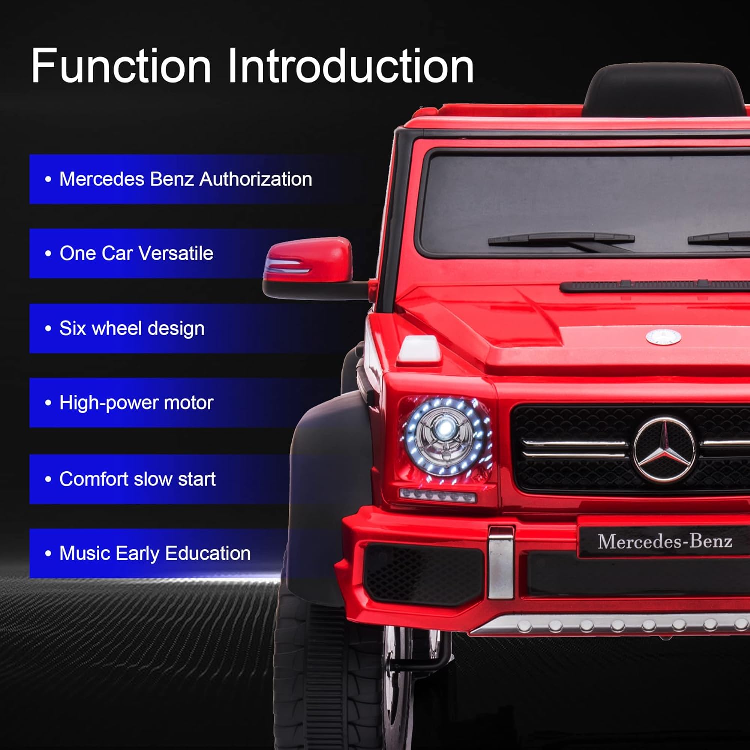 ccko Auto eléctrico para niños, vehículo eléctrico para niños de 24 V 200 W, auto eléctrico Mercedes-Benz con licencia para niños con amortiguador
