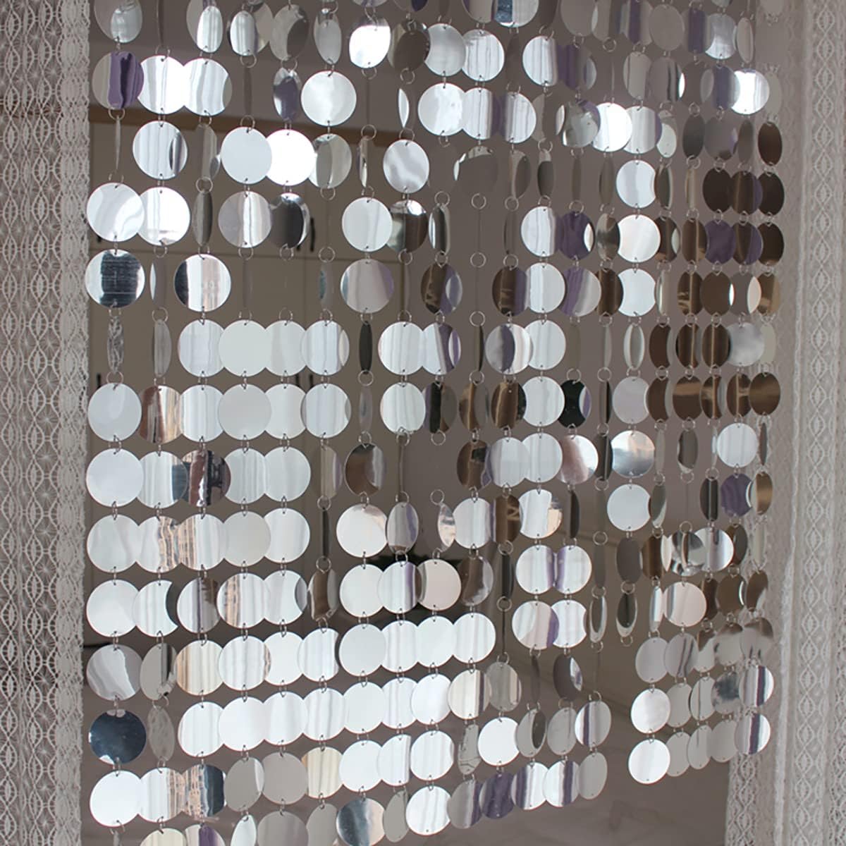 ECYC Ltd Cortina de lentejuelas brillantes con cuentas para puerta, cortina de lentejuelas de PVC para puerta, ventana, divisor de habitación, para