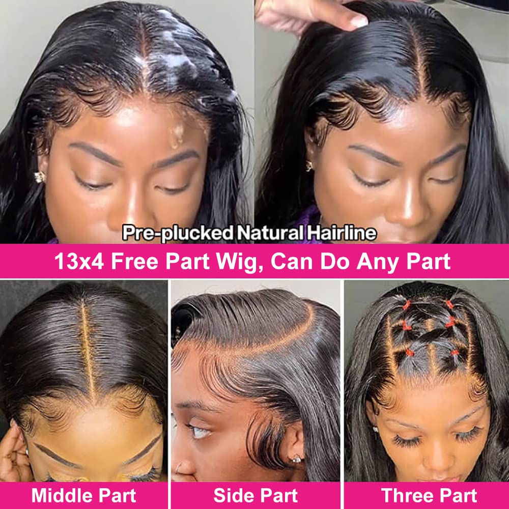 20 Inch 13×4 Lace Front Wigs Human Hair Straight HD Transparent Lace Front Wig Human Hair Pre Plucked 150% Density Brazilian Virgin Lace Frontal