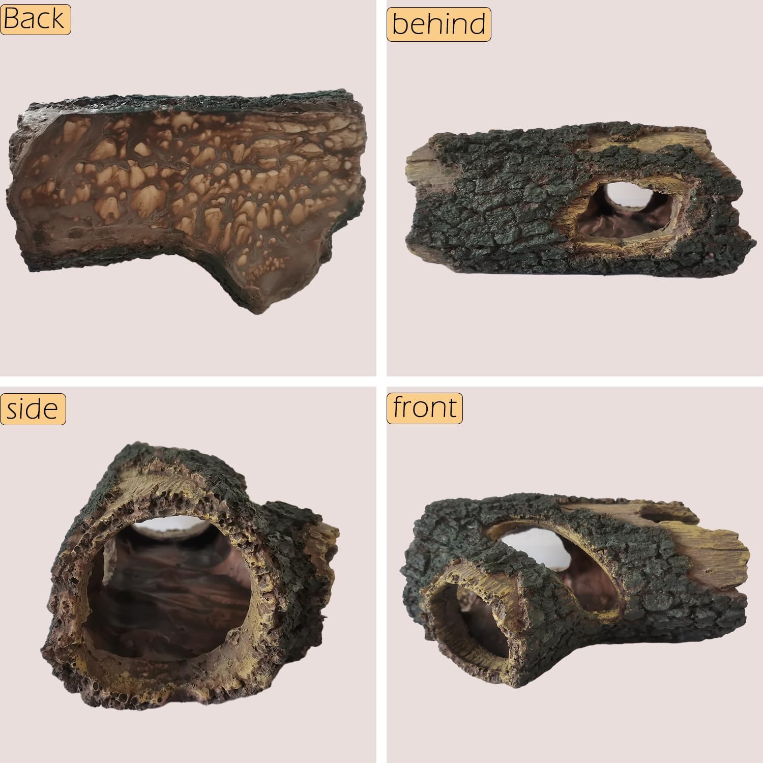 Decoraciones de madera para acuario, troncos falsos de resina, decoración de terrario, escondite de acuario para cuevas de peces, tortugas pequeñas,