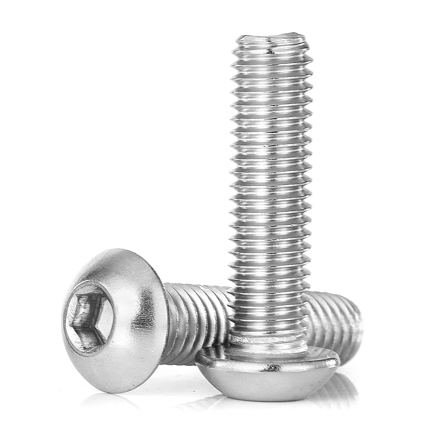 Tornillos de cabeza de botón M8-0.049 x 0.787 in, acero inoxidable 304, máquina métrica totalmente roscada, unidad hexagonal Allen, acabado