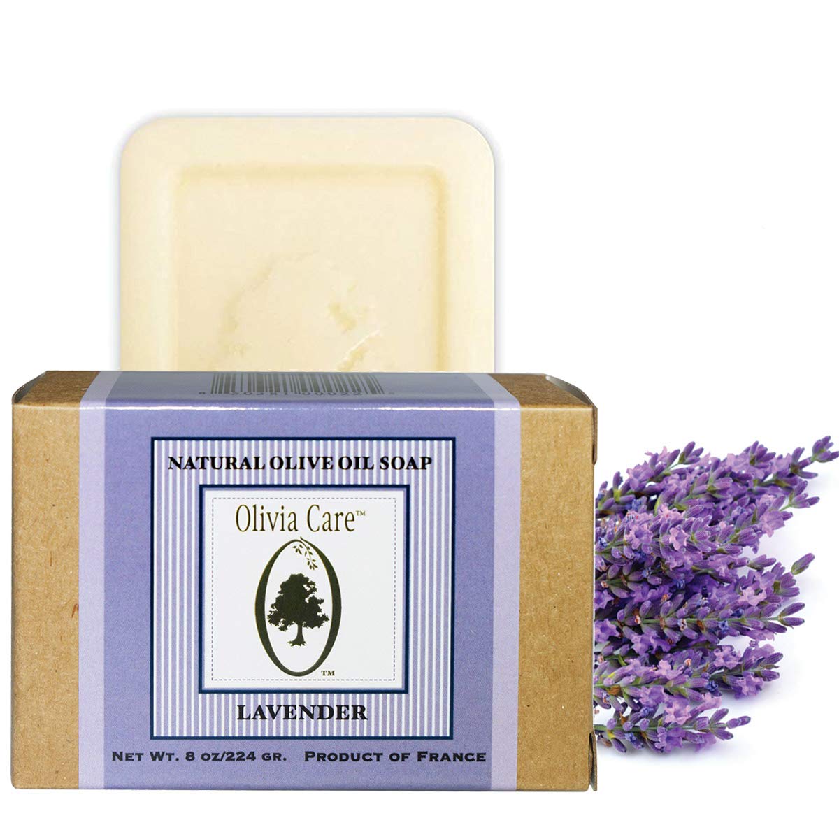 Té verde, mandarina, verbena, lavanda  Jabones de barra de oliva naturales y orgánicos, 8 onzas (tamaño grande) por Olivia Care -Triple molido, puro