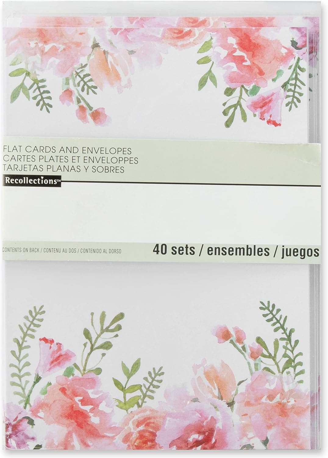 Tarjetas y sobres planos florales de Recollections, 5 pulgadas x 7 pulgadas