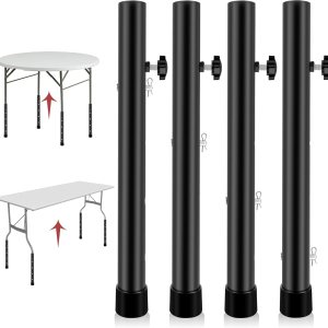 Laowu Extensores de patas de mesa para mesas plegables, extensiones de patas de mesa plegables para patas rectas y dobladas, elevadores de patas de Laowu Extensores de patas de mesa para mesas plegables, extensiones de patas de mesa plegables para patas rectas y dobladas, elevadores de patas de