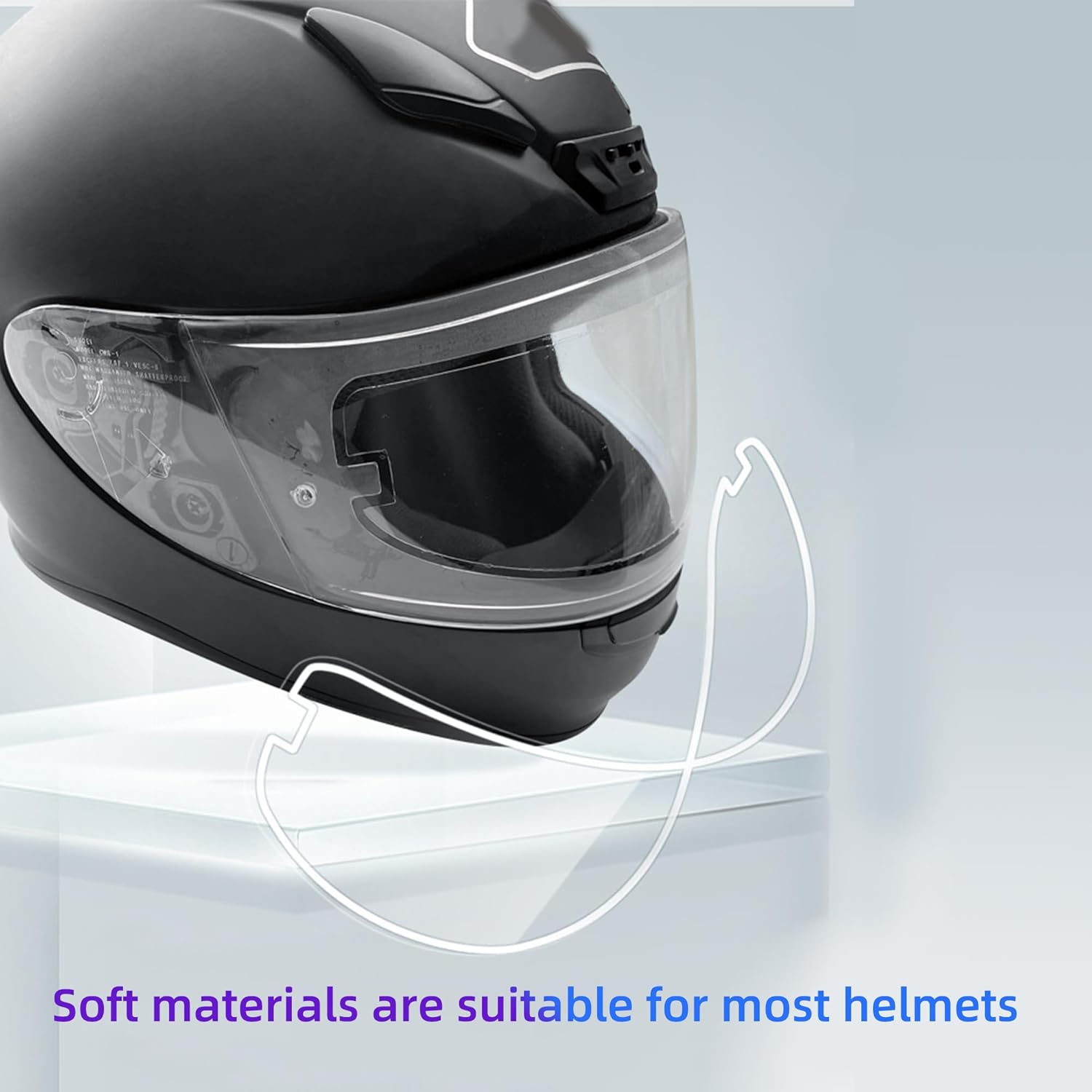 Uallhome Protector universal para casco de motocicleta, lente resistente a la niebla, inserto de visera transparente, película antivaho impermeable