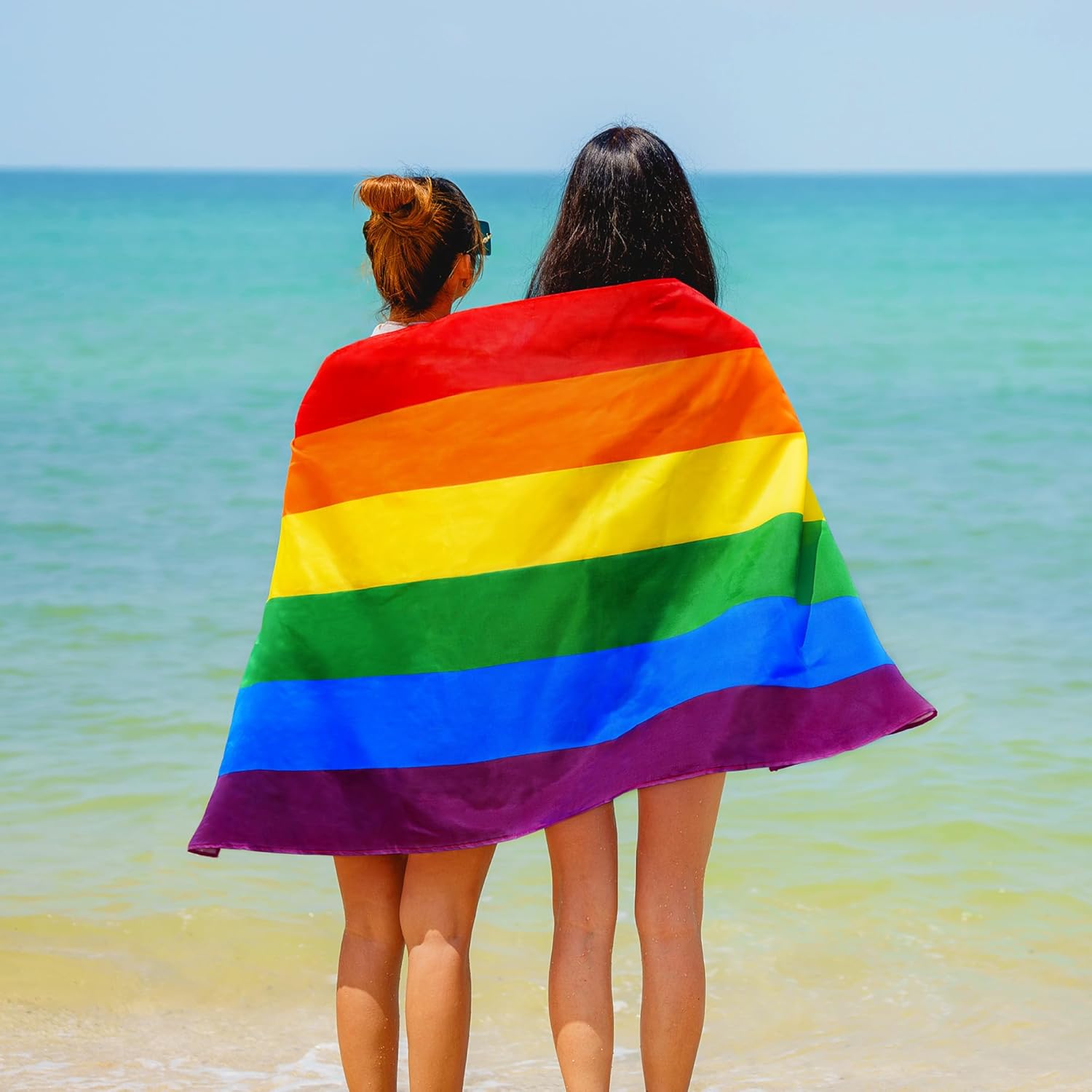 Toalla de playa con bandera gay, desfile del orgullo LGBT, 30 x 60 pulgadas, movimiento de resistencia de colores arcoíris