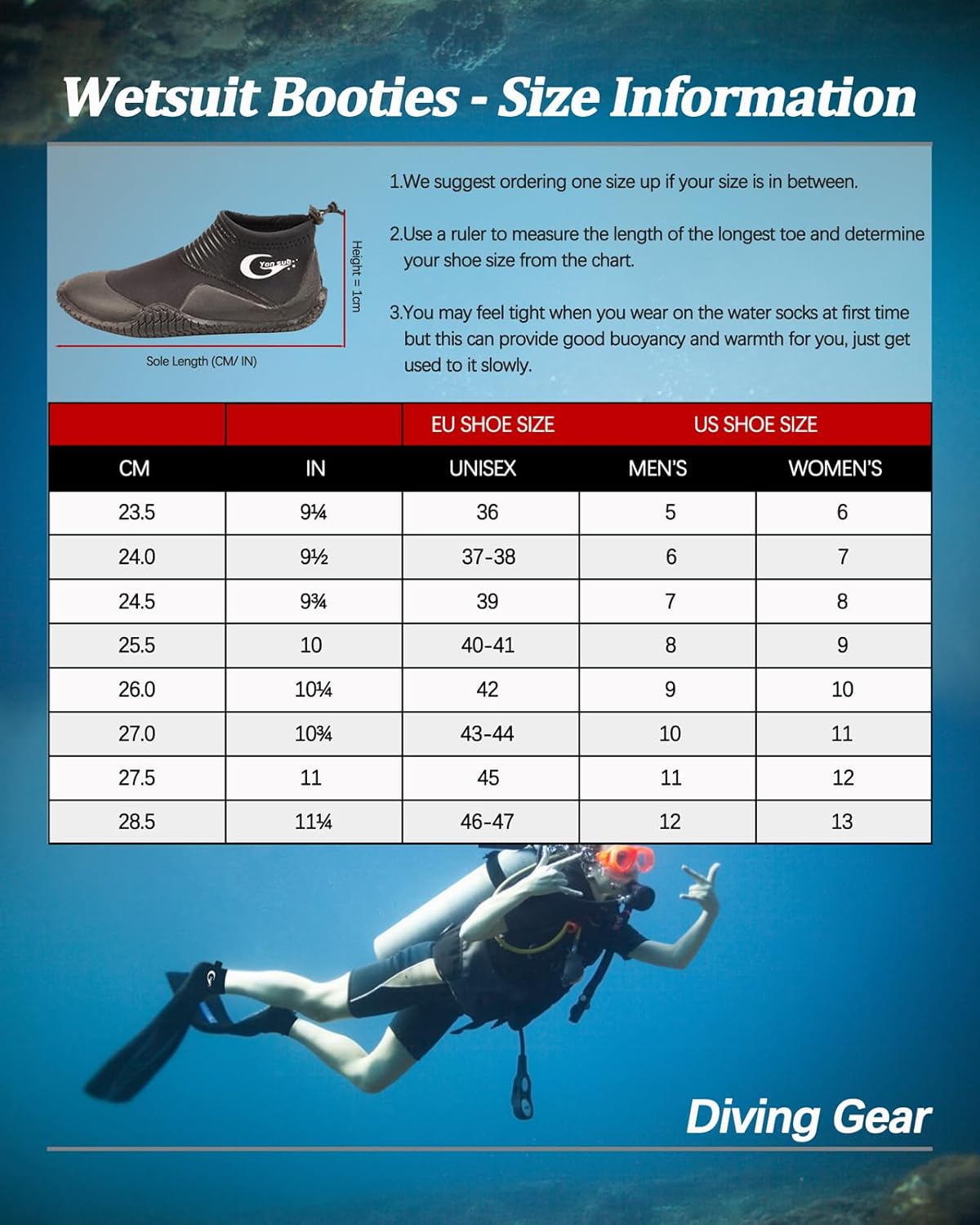 Botas de buceo de neopreno, botas de buceo, surf, para hombres y mujeres, 0.118 in, botas de vela con suela de goma antideslizante de alta calidad