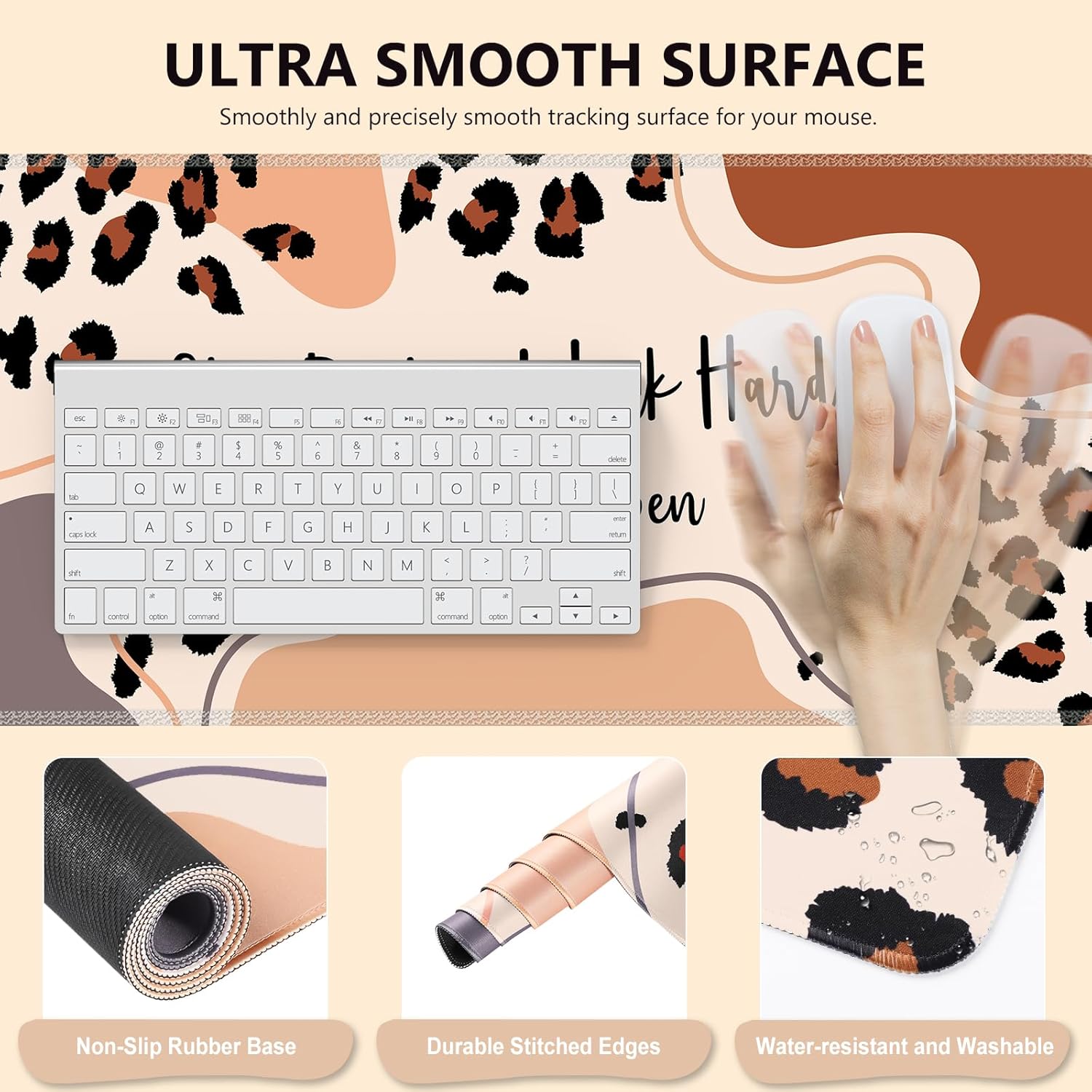 iLeadon Juego de alfombrillas para mouse, alfombrilla de escritorio + alfombrilla para mouse con reposamuñecas + reposamuñecas para teclado +