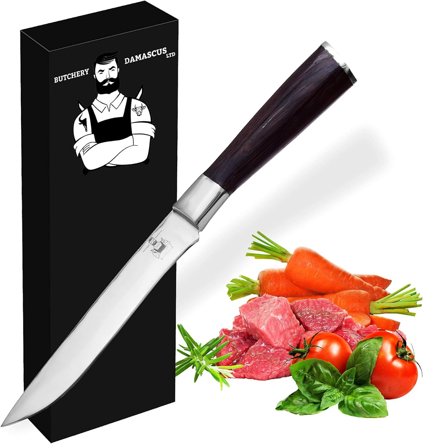 Butchery Damascus – Cuchillo japonés para deshuesar  Cuchillo de cocina profesional de 7 pulgadas, cuchillos de deshuesado AUS-10 de acero