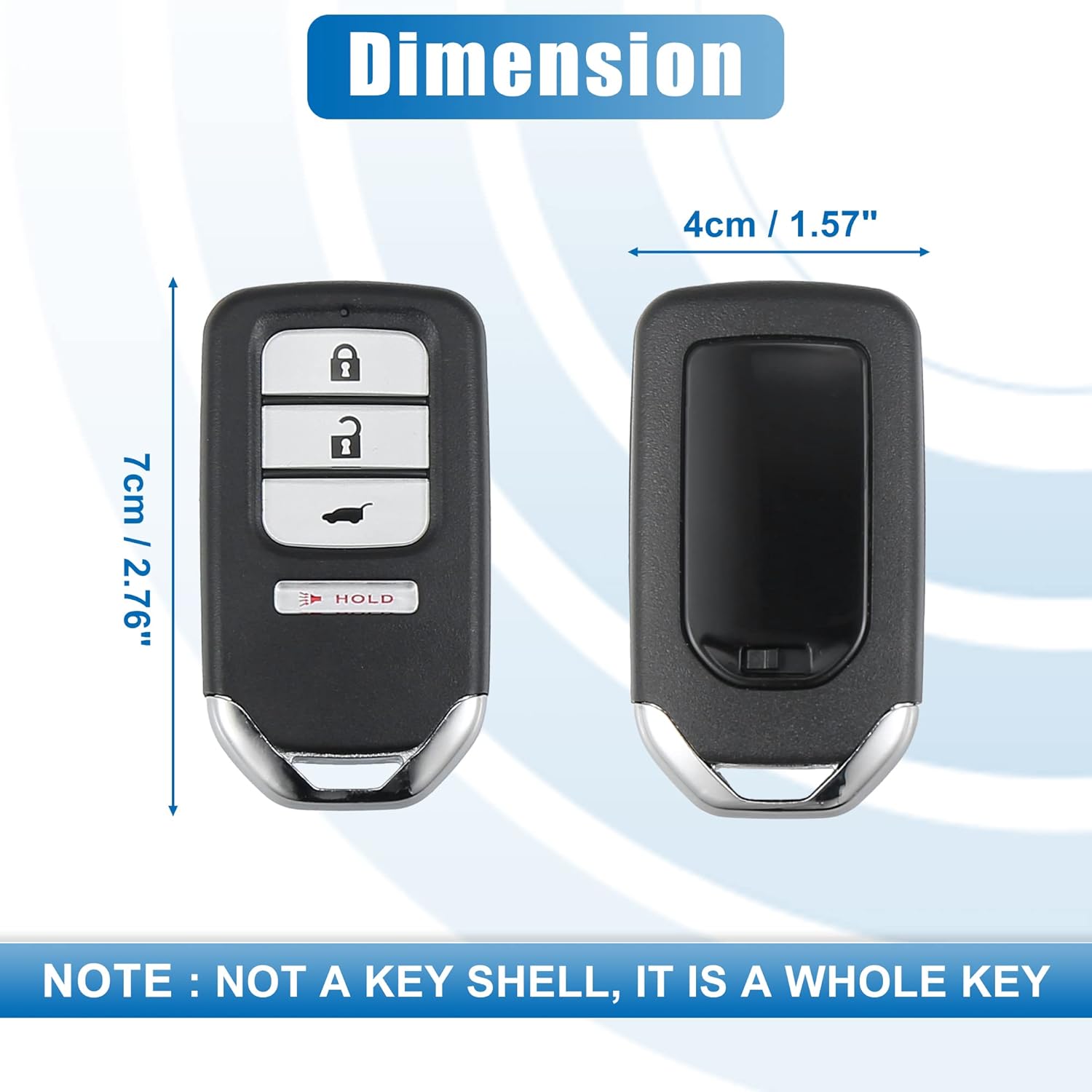 X AUTOHAUX Llave de repuesto para automóvil de 4 botones sin llave, control remoto, control remoto de proximidad, ACJ932HK1210A para Honda CR-V