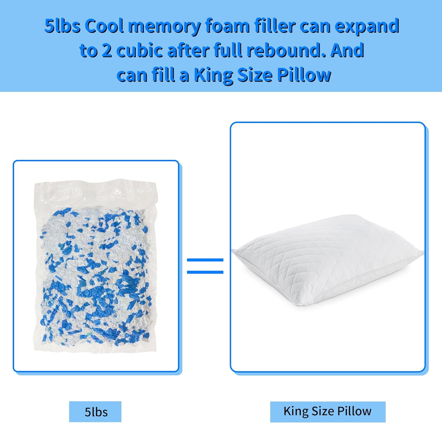 Relleno de espuma viscoelástica de gel triturado de 20 libras para puf, relleno de espuma viscoelástica para almohada refrescante, sofá, puf, cama