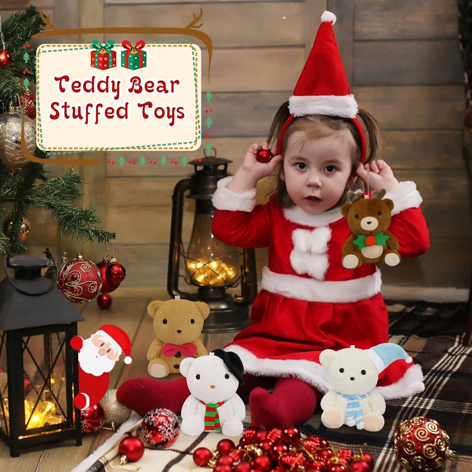 Peluche de Navidad lindo juguete de peluche de Navidad para niños y niñas, Negro –