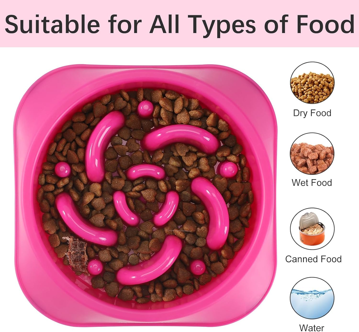 MateeyLife Cuencos de alimentación lenta para perros, rompecabezas antiasfixia, cuencos de comida para perros, cuencos interactivos antideslizantes