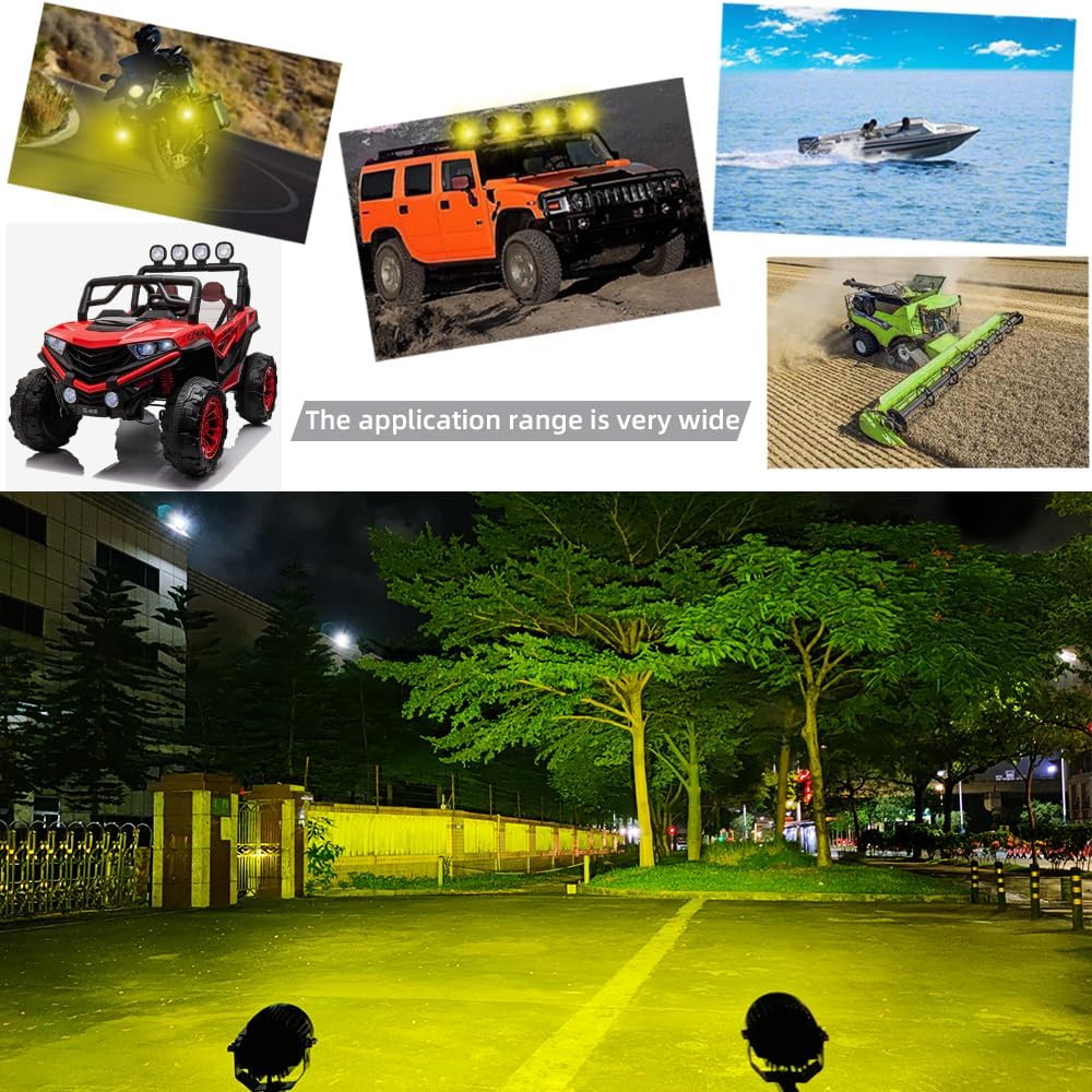 Luces antiniebla LED redondas para conducción todoterreno, 2 unidades, haz de inundación de 3.5 pulgadas, luces antiniebla para motocicleta, luces