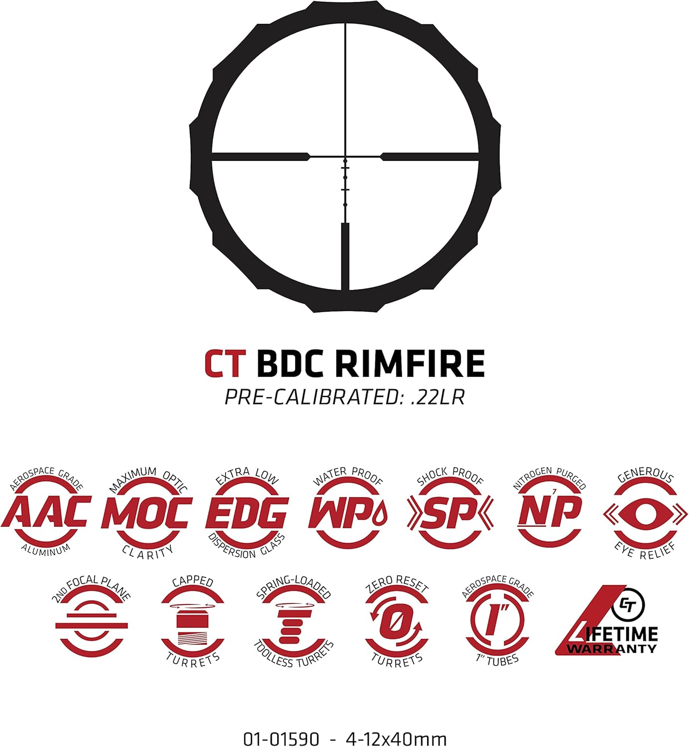 Crimson Trace Brushline Riflescope con construcción ligera y sólida, tapas de alcance y paño de lente para caza, disparo y al aire libre