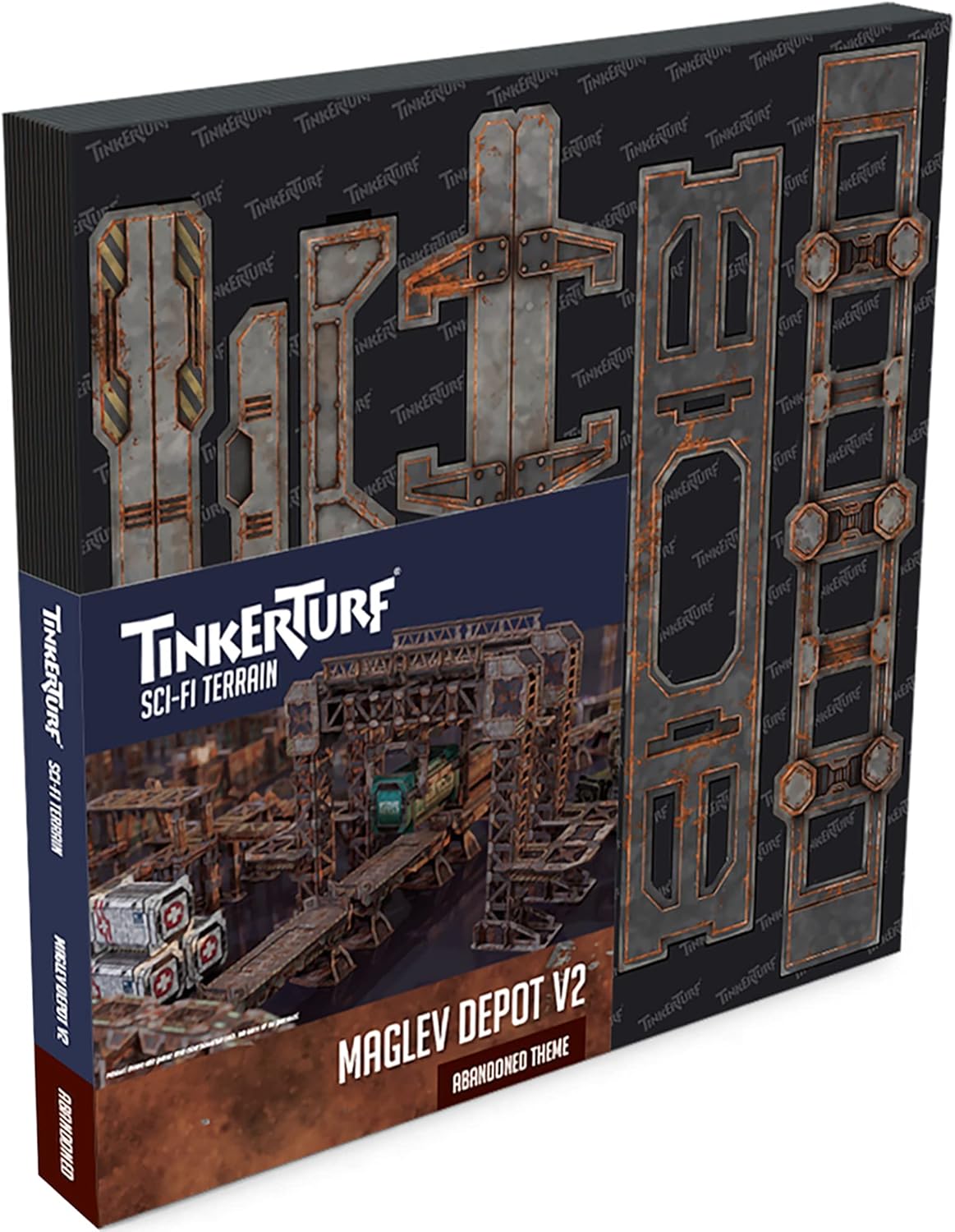 TinkerTurf Terreno de ciencia ficción MagLev Depot v2, tema abandonado, robusto, asequible, terreno a todo color de gran aspecto, rápido y fácil de