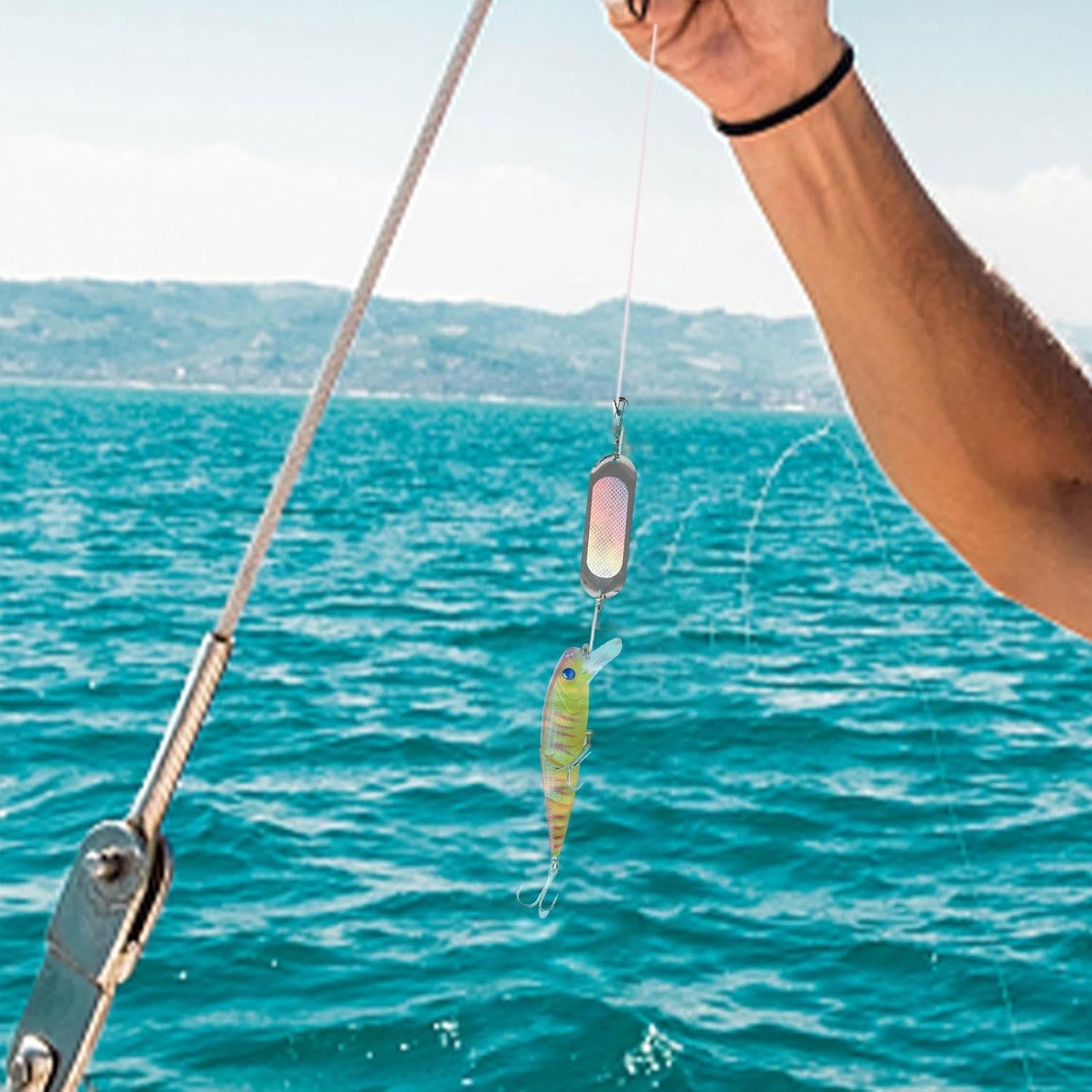 Destellos de pesca, 4.5 pulgadas, esquivador de pesca para troling, señuelos de pesca de 0.81 onzas con luces para agua dulce, Dodgers de pesca y