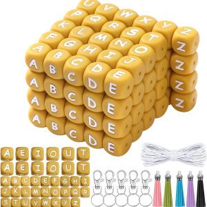 116 cuentas de silicona para hacer llaveros de la A a la Z, cuentas de silicona del alfabeto para hacer pulseras 116 cuentas de silicona para hacer llaveros de la A a la Z, cuentas de silicona del alfabeto para hacer pulseras