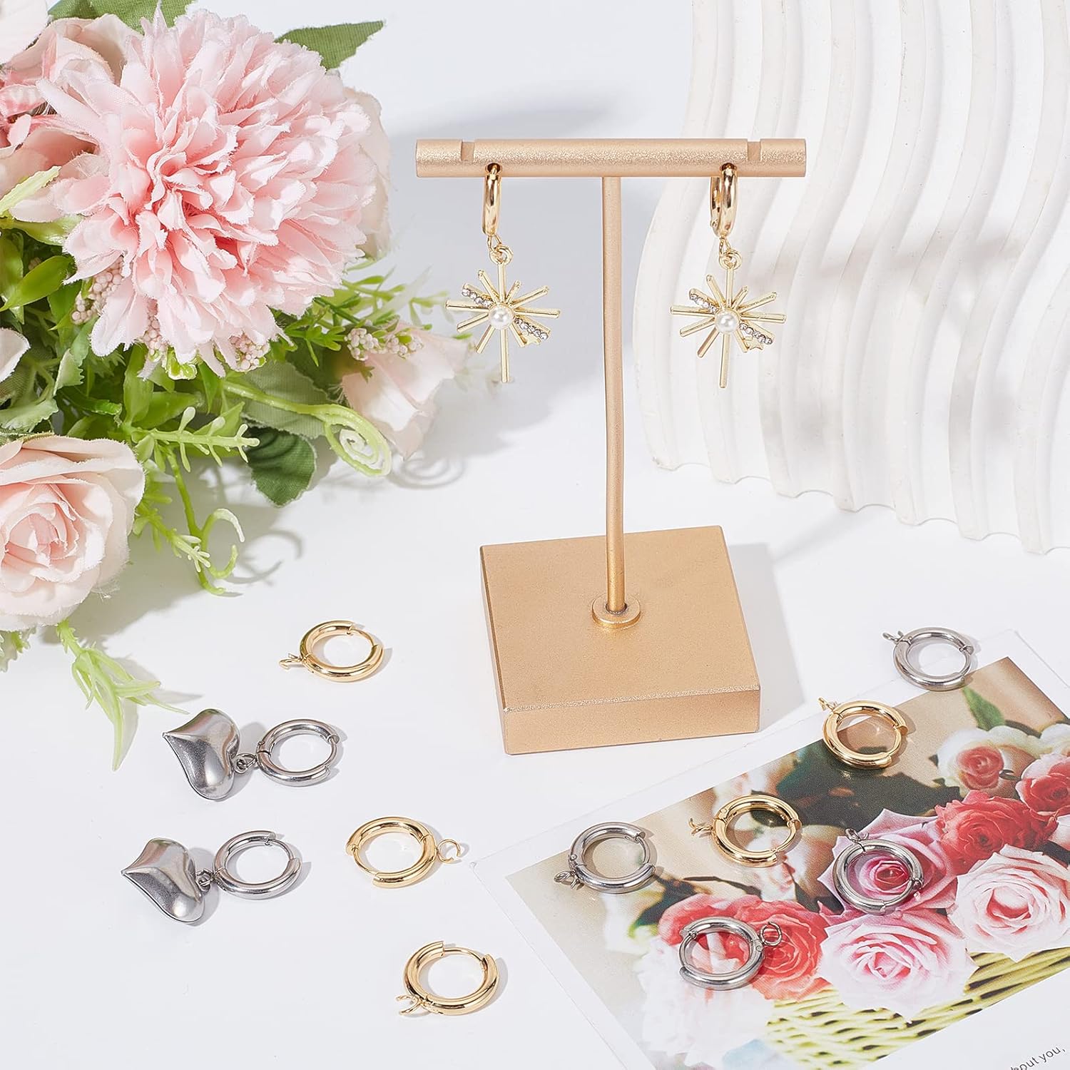 SUNNYCLUE Ganchos para pendientes Huggie Hoop