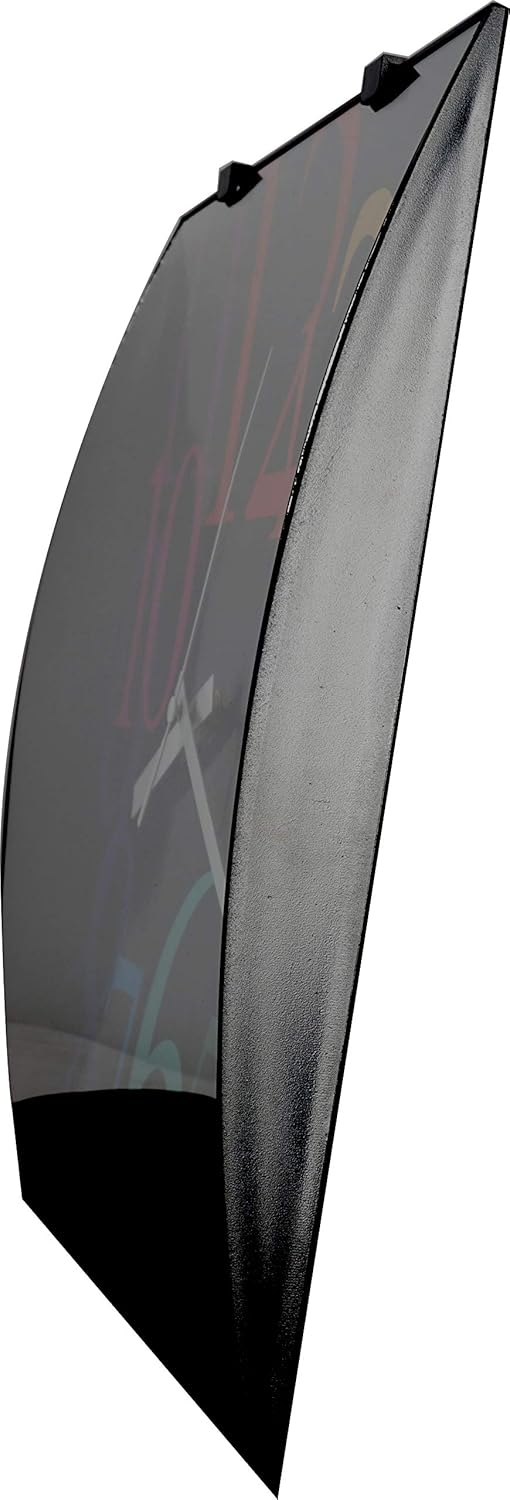 ISHIWA Reloj de pared cuadrado contemporáneo moderno de 12 pulgadas sin tictac lente de vidrio convexo decoración del hogar (W40450-BA)