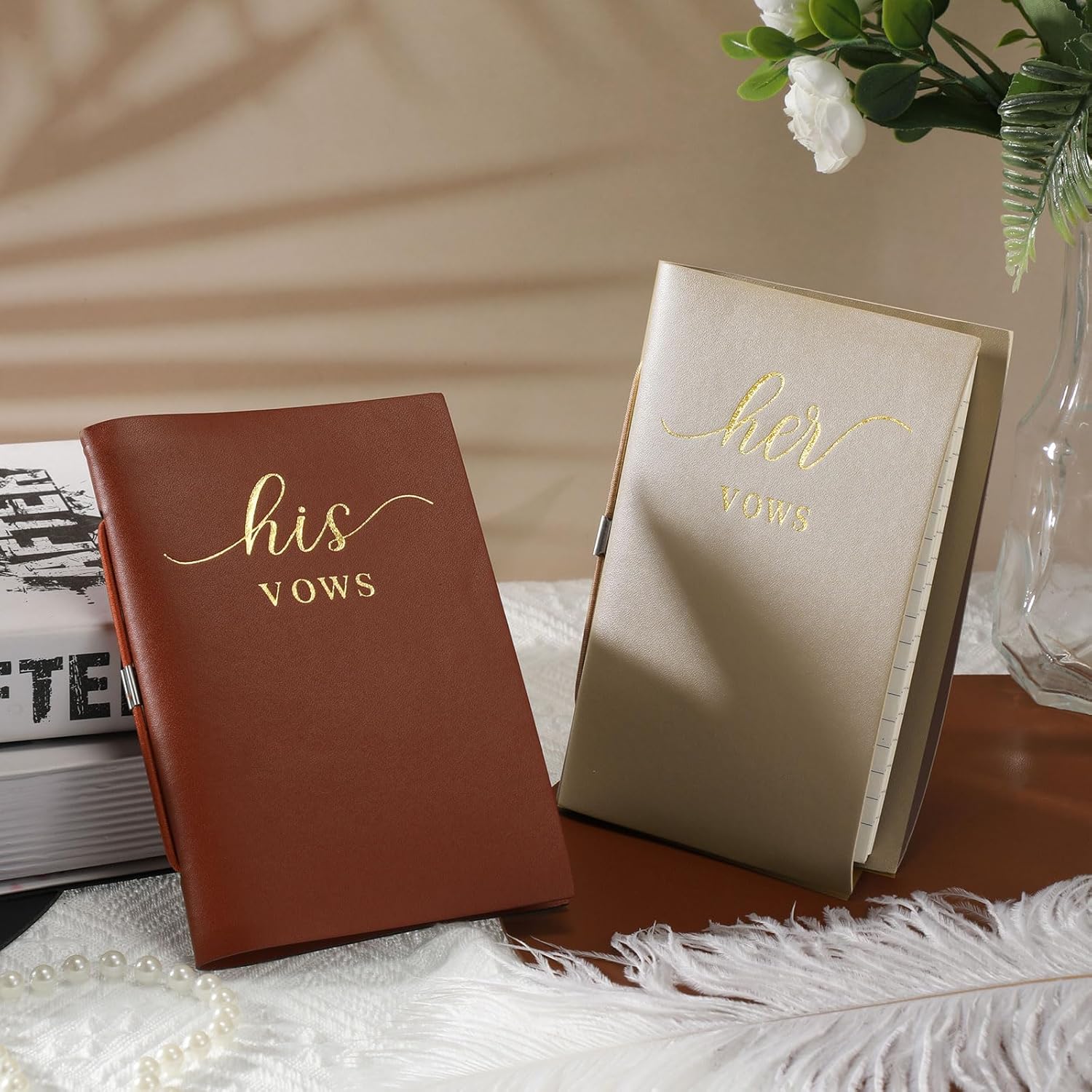 2 libros de votos de boda para él y para ella, cuaderno de votos para boda, diario de votos de boda, libro oficial de 5.9 x 3.9 pulgadas, despedida