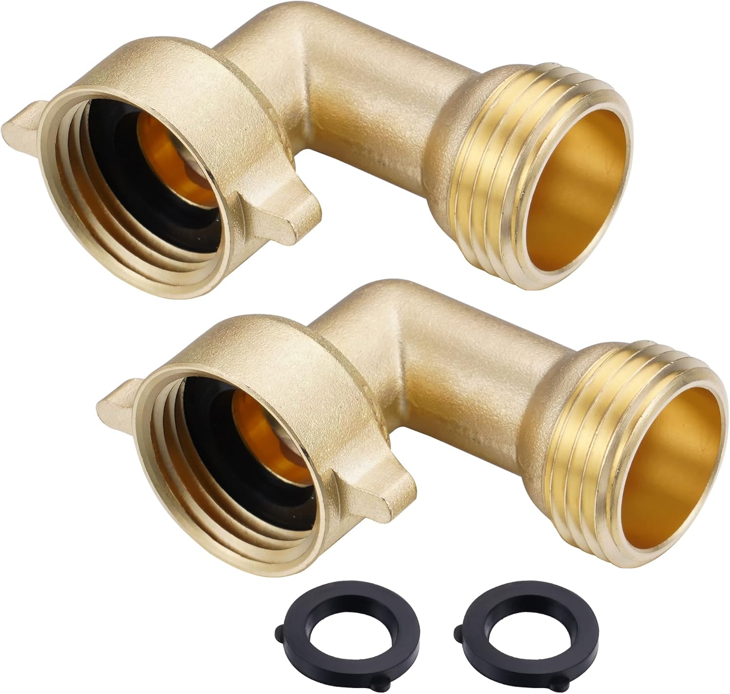 Codo de manguera de 90 grados, conector de manguera de jardín de 34 pulgadas, adaptador de latón macizo para entrada de agua de caravana, conexión