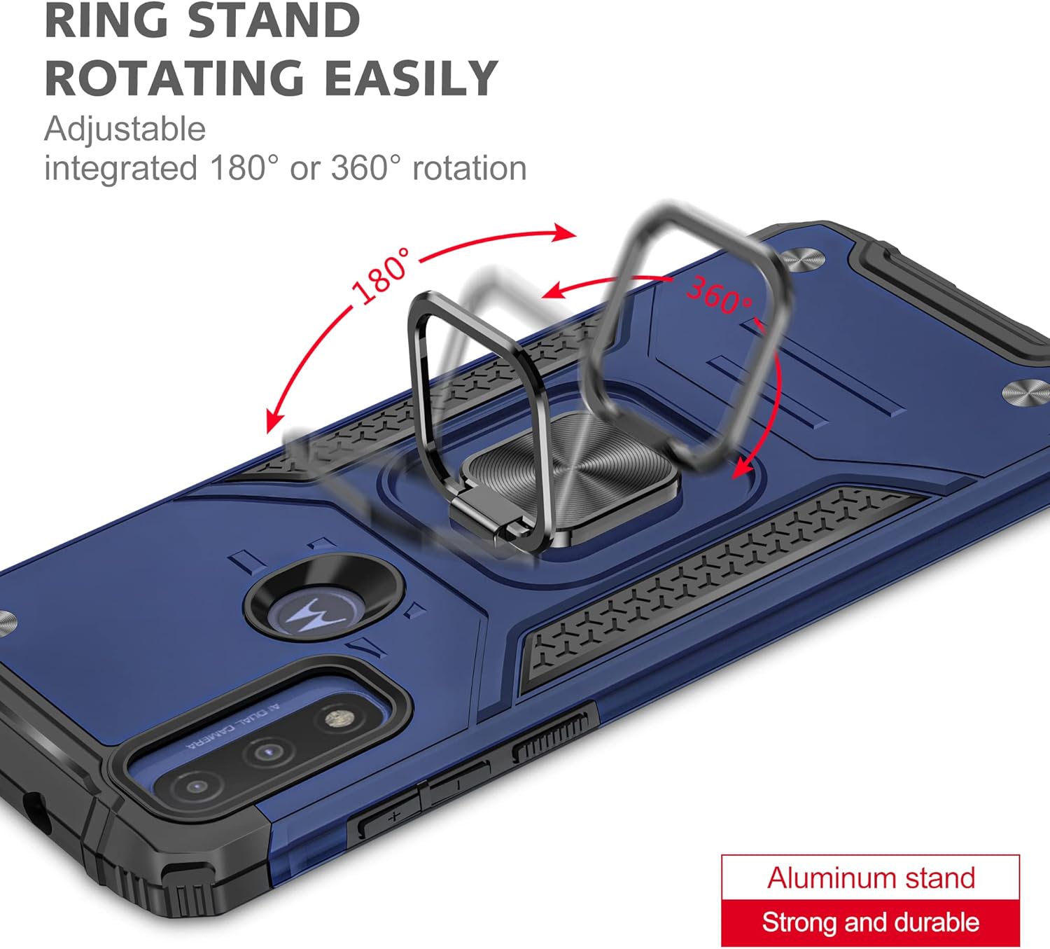 YmhxcY Funda para Moto G Pure, funda Moto G Power 2022, grado militar funda para teléfono con soporte de anillo para Moto G PureMoto G Power 2022-YY