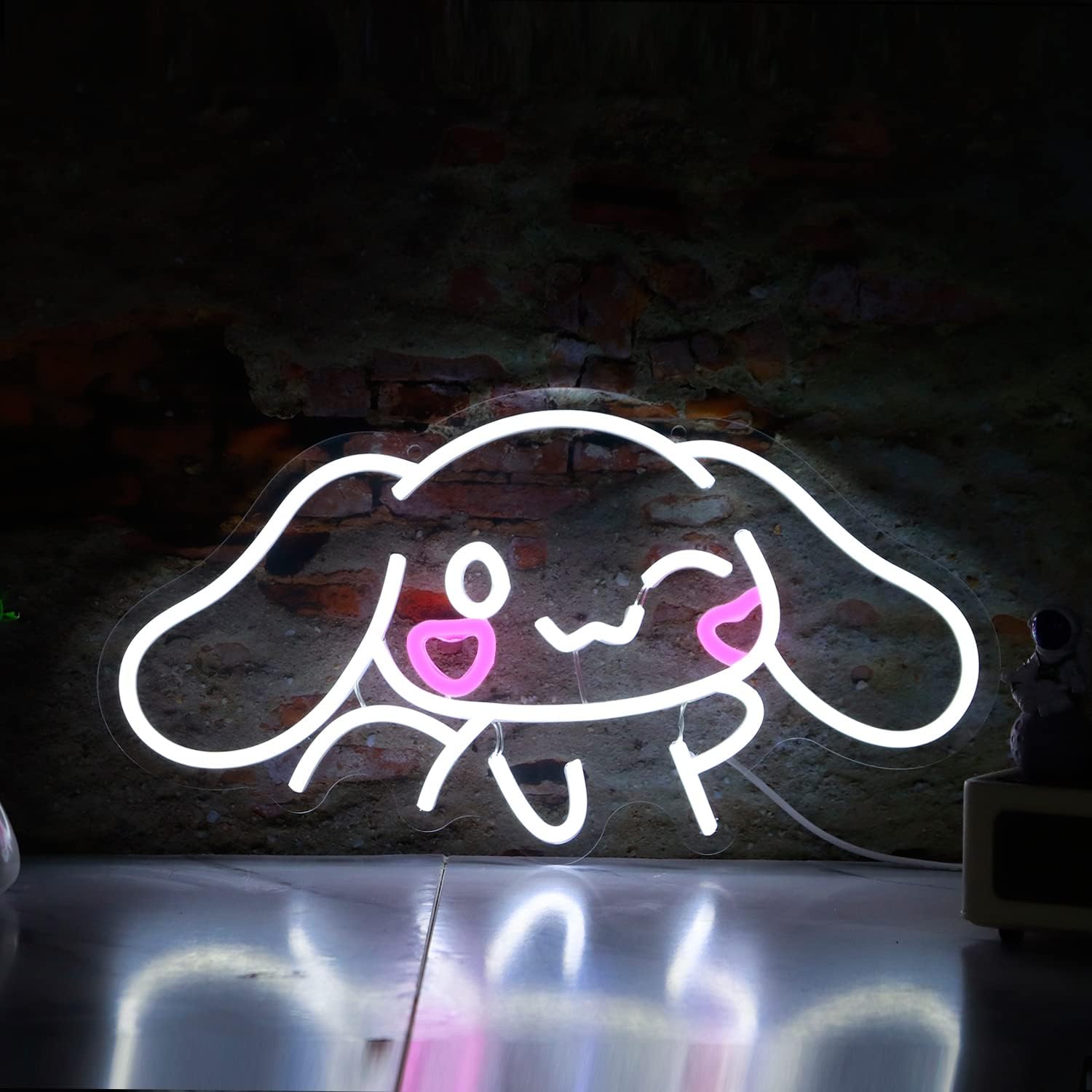 Cinnamoroll – Letrero de neón con alimentación USB para decoración de habitaciones, personaje de dibujos animados japoneses, perro de caricatura,