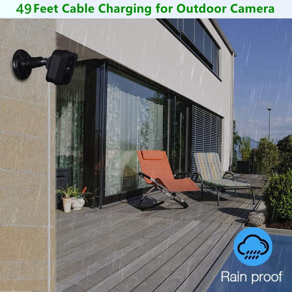 Cable de extensión de alimentación de 49 pies (49.2 ft), compatible con Wyze CamWyze Cam Pan, cámara Yi, NestCam interior, cámara Blink XT, cámara