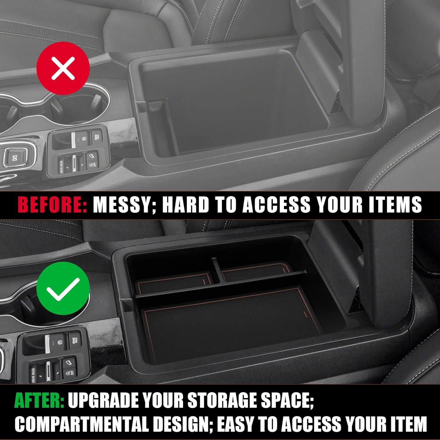 Organizador de consola central para Pilot 2024 2023, caja de almacenamiento para reposabrazos, bandeja de inserción, accesorios compatibles con