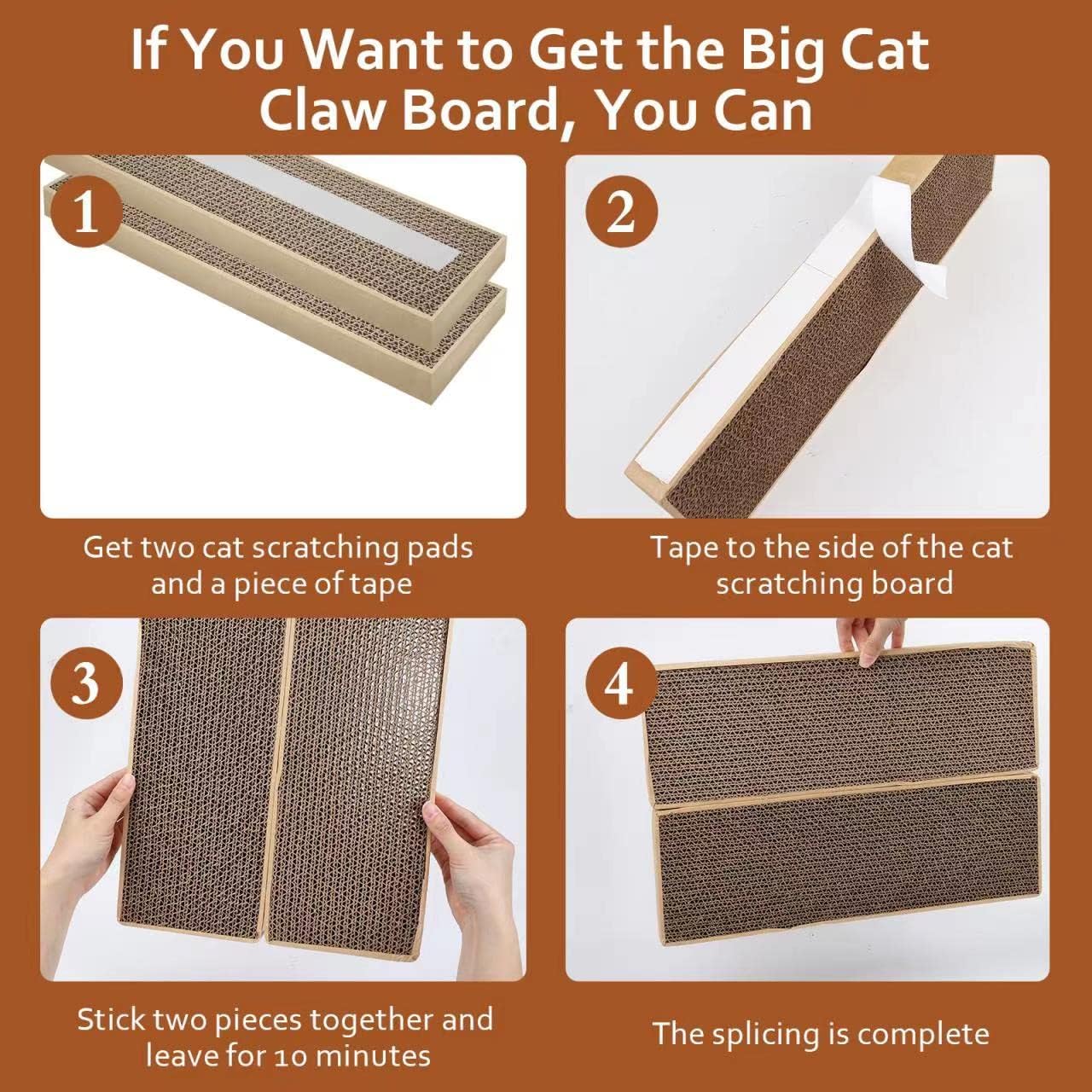 HappyFreeSX Almohadilla de rascar para gatos empalme Rascadores de gatos para gatos y gatitos de interior, paquete de 2 almohadillas para rascar