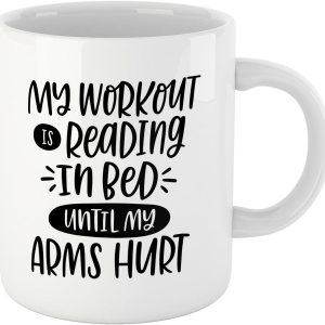 Taza de lectura para amantes de los libros, cita BW – My Workout is Reading in Bed – Regalos de ratones de biblioteca, divertida taza de café con Taza de lectura para amantes de los libros, cita BW – My Workout is Reading in Bed – Regalos de ratones de biblioteca, divertida taza de café con