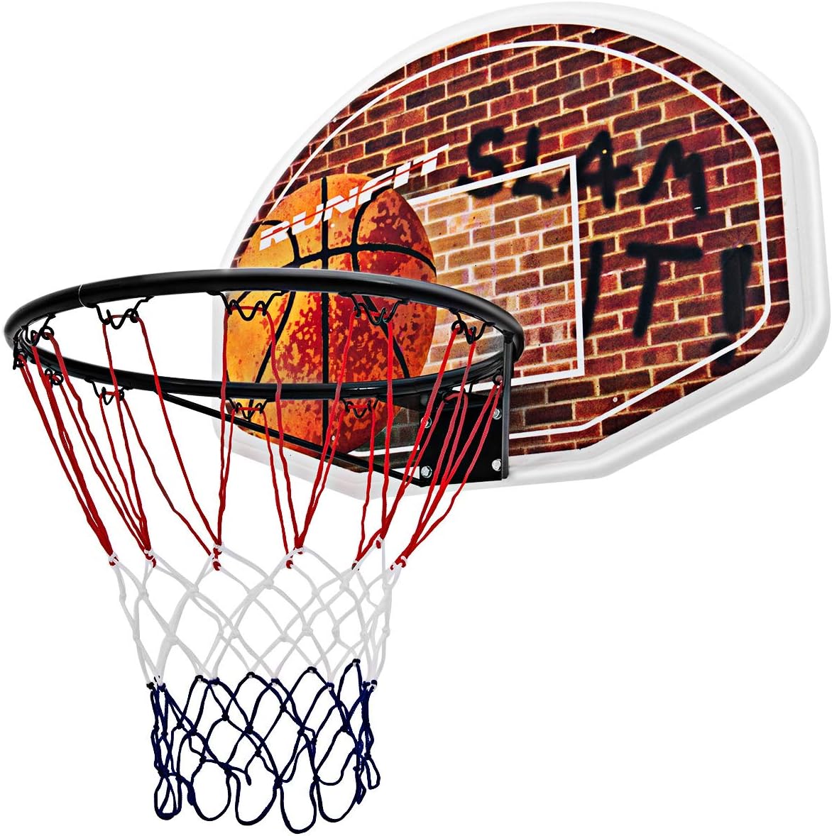 Goplus Aro de baloncesto de 29 x 20 pulgadas, montado en la pared, portátil, para deportes en interiores y exteriores, adecuado para adultos y niños